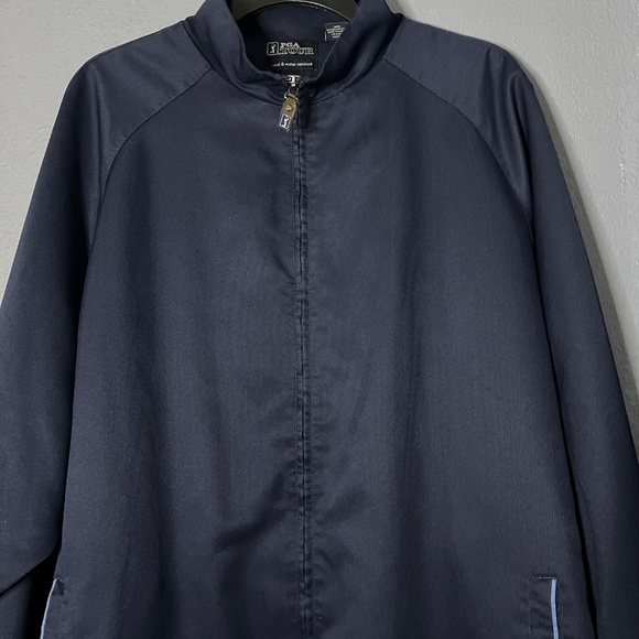 PGA Tour Golf Windbreaker Jacket Mens XL Full Zip Mesh Navy Water Resistant - Picture 2 of 7